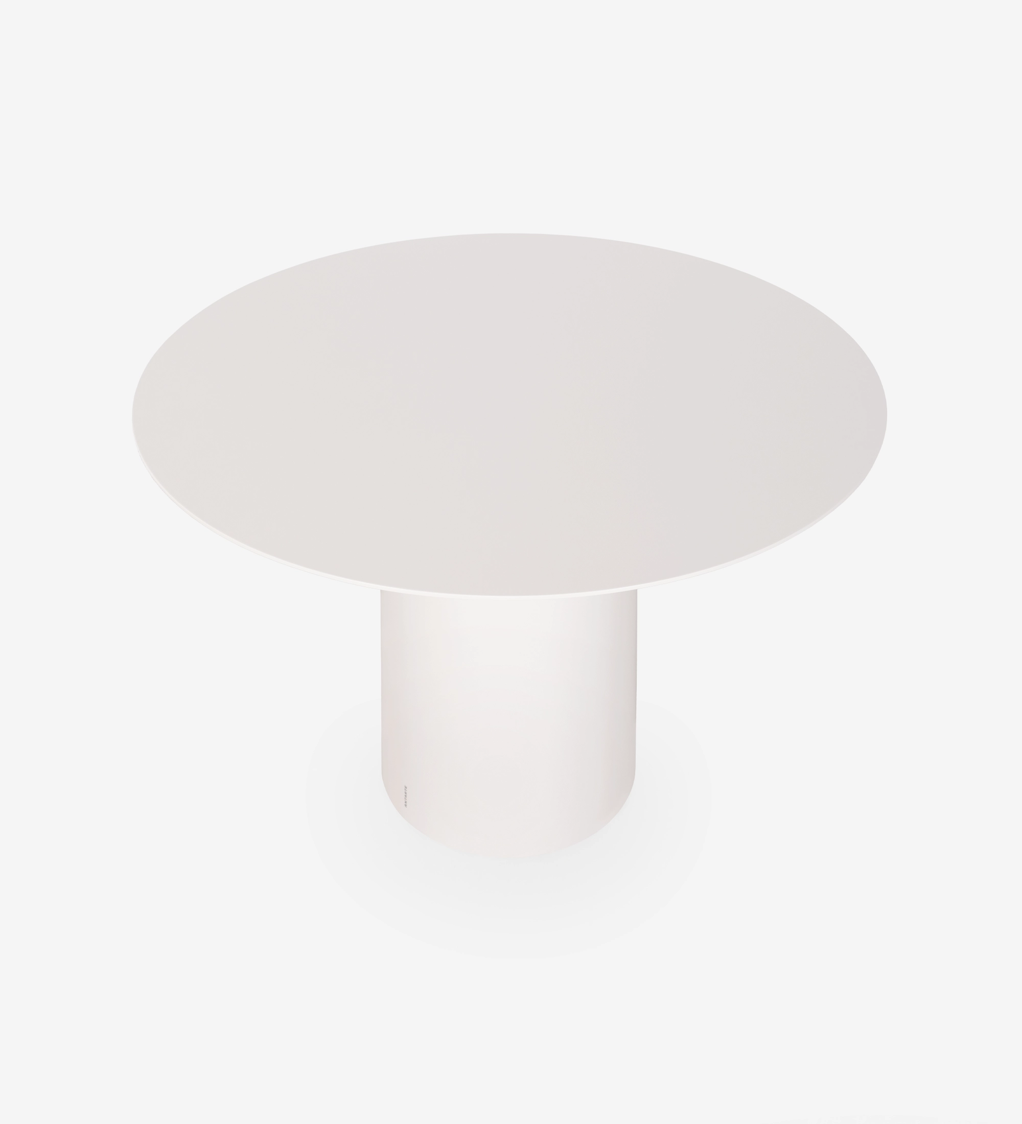 Table de Repas Geneve ronde blanche à piédestal cylindrique