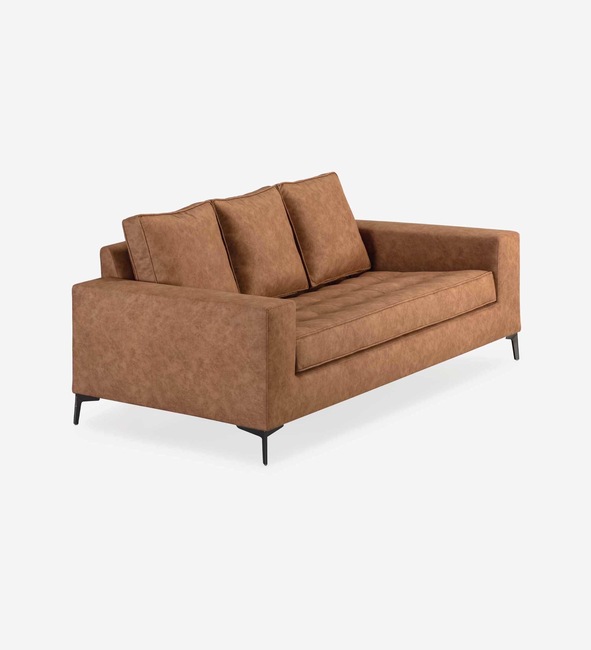 Barcelona Sofa in brown leather with three back cushions