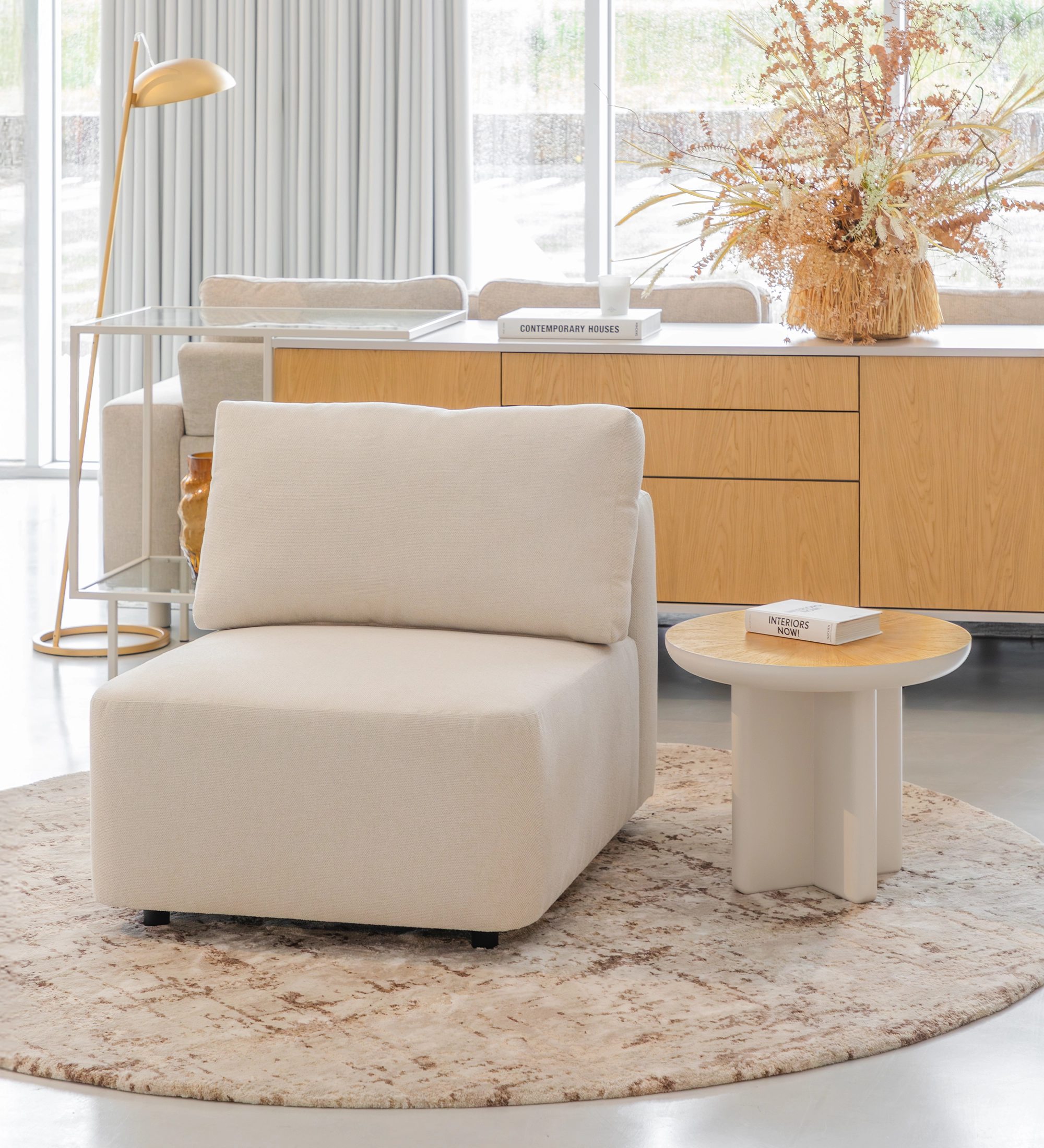 Maple Paris recouvert en tissu perle, 80 cm.