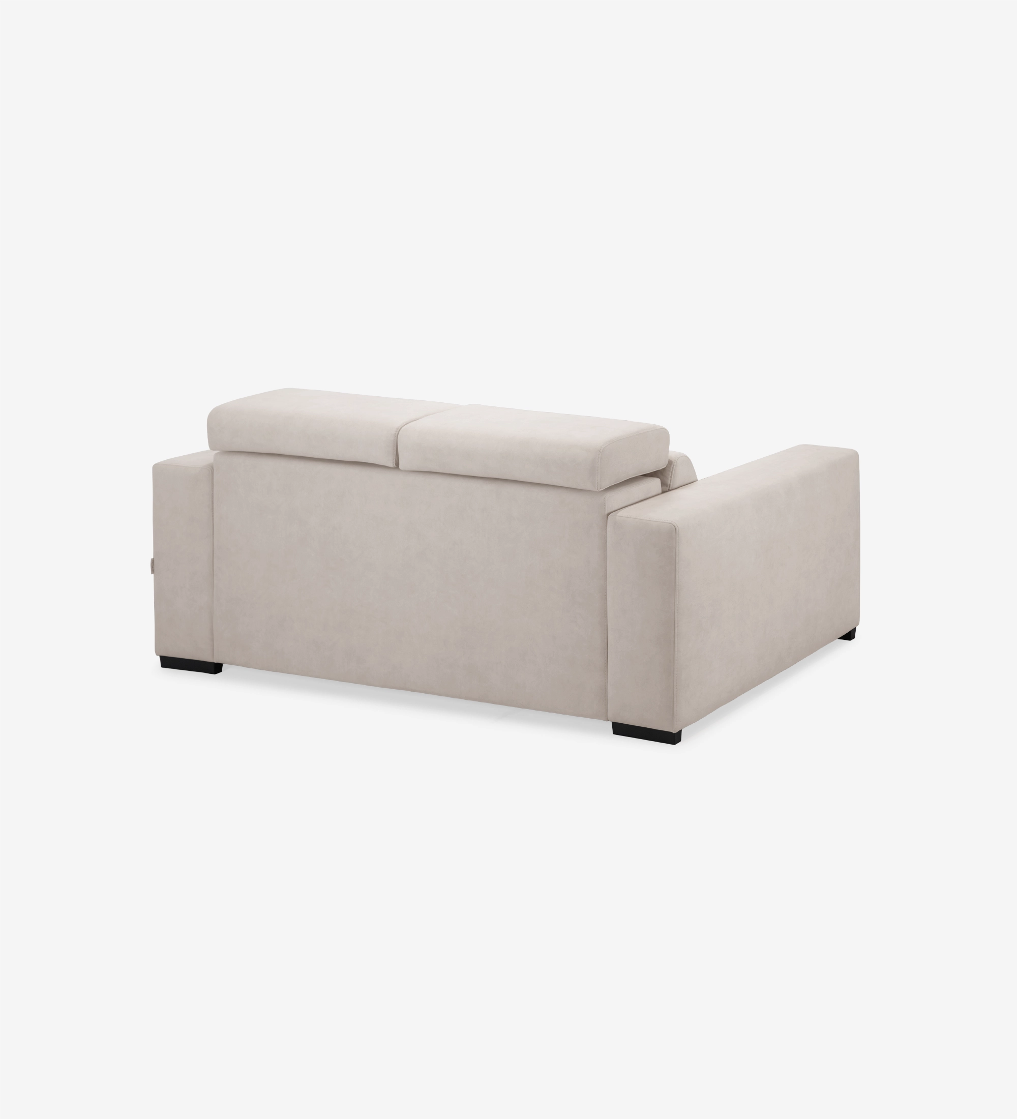 Oporto Sofa rear angle in light beige with wide arms and two headrests