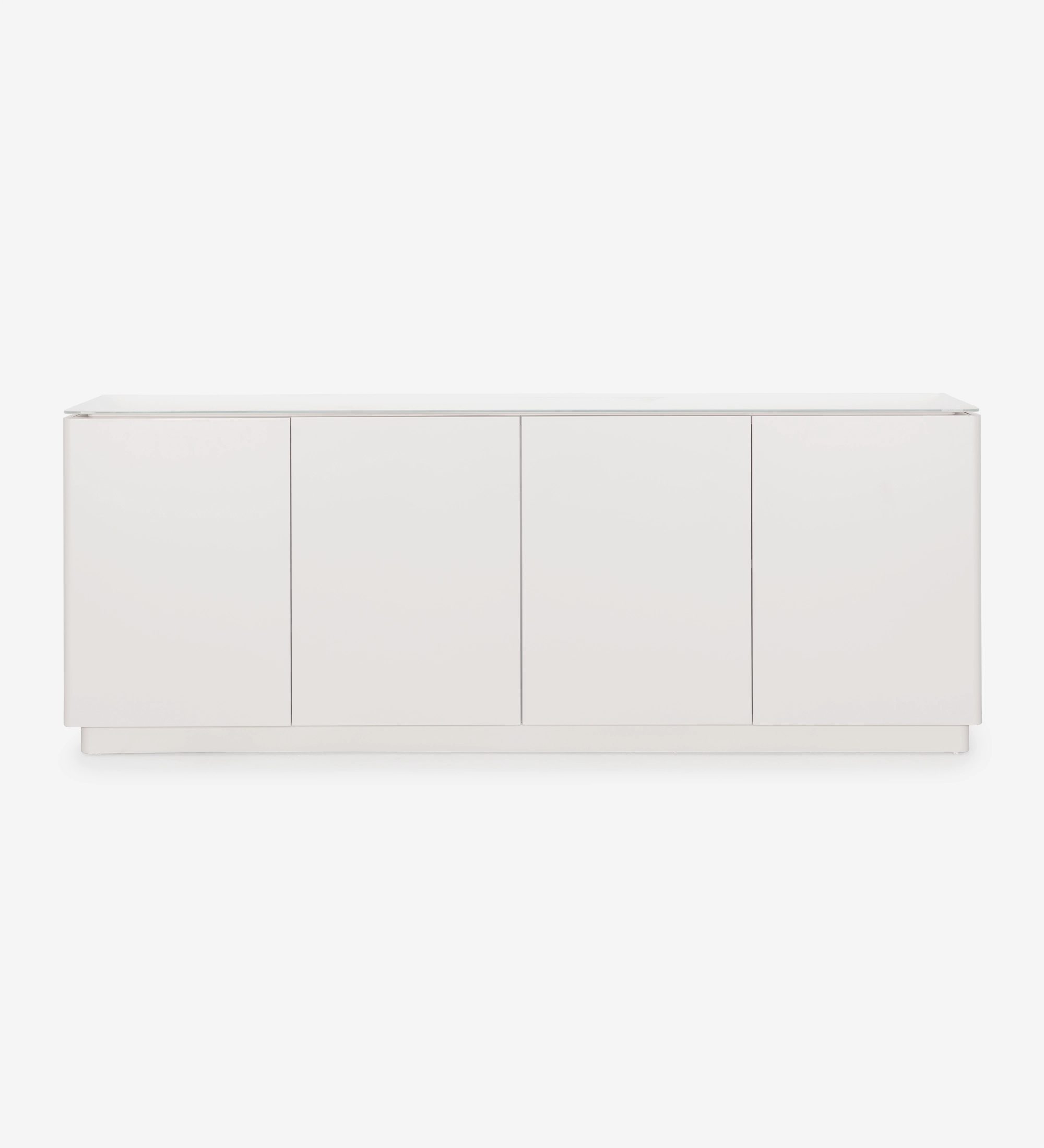 Aparador Geneve blanco de cuatro puertas y diseño minimalista