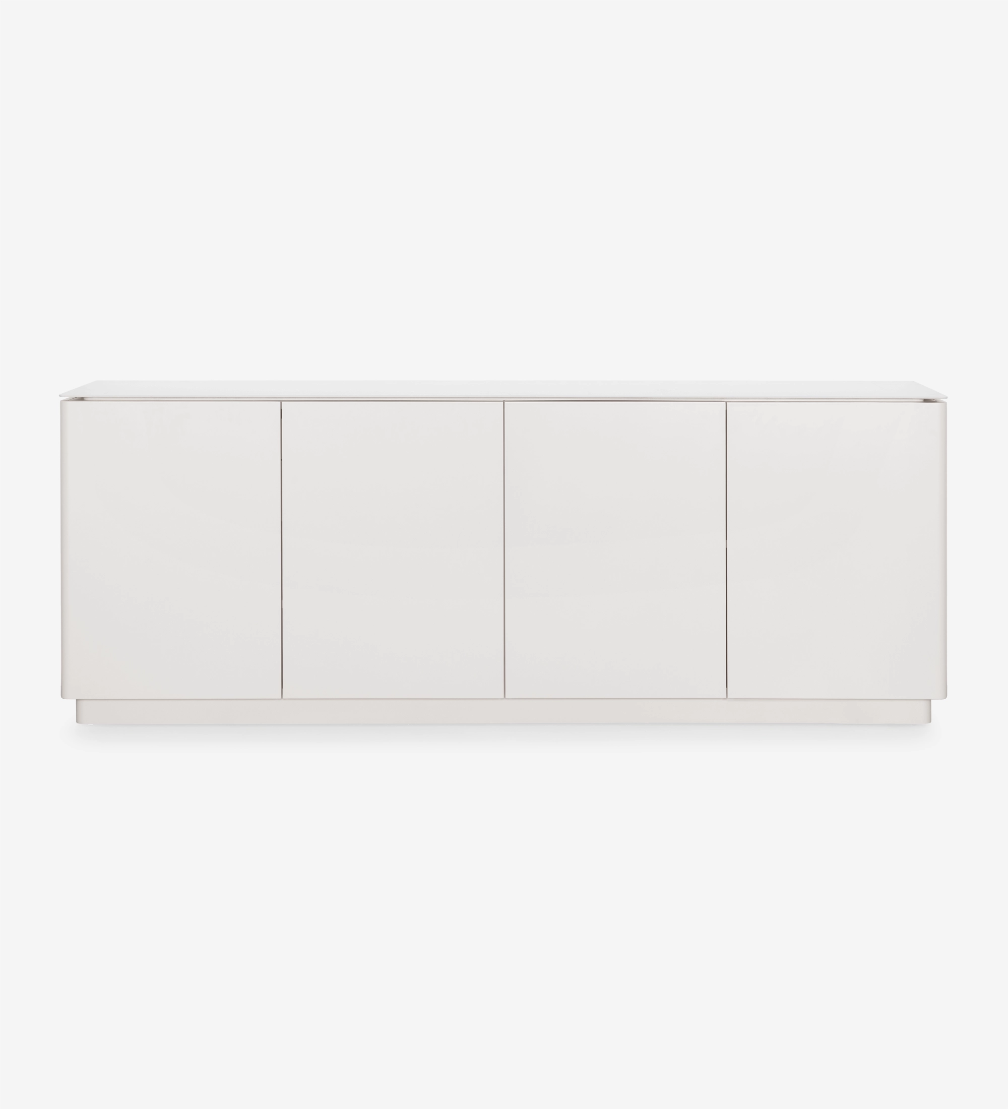 Sideboard Geneve white four-door modern sideboard with recessed base
