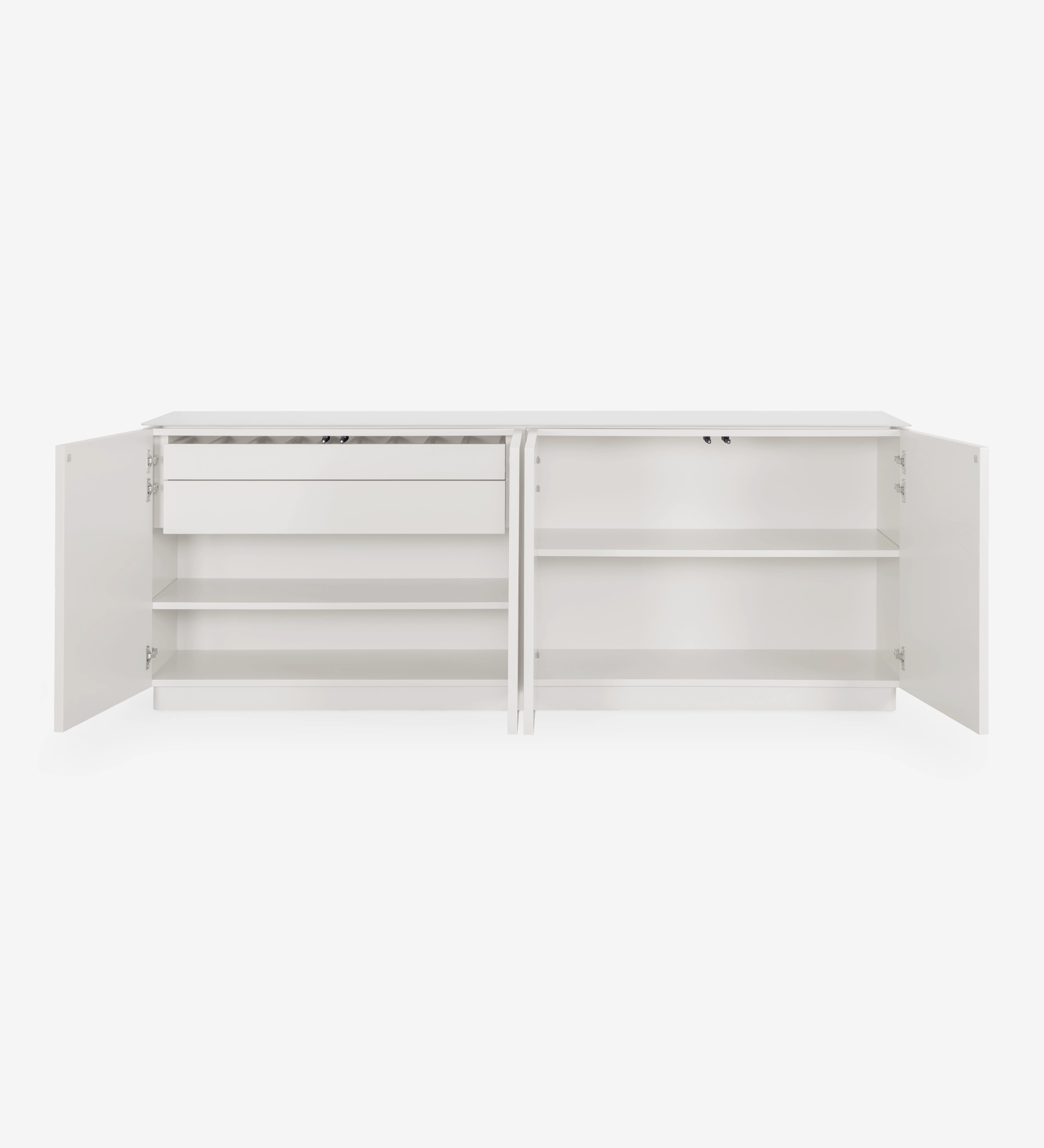 Sideboard Geneve white cabinet with open doors, shelves and one drawer