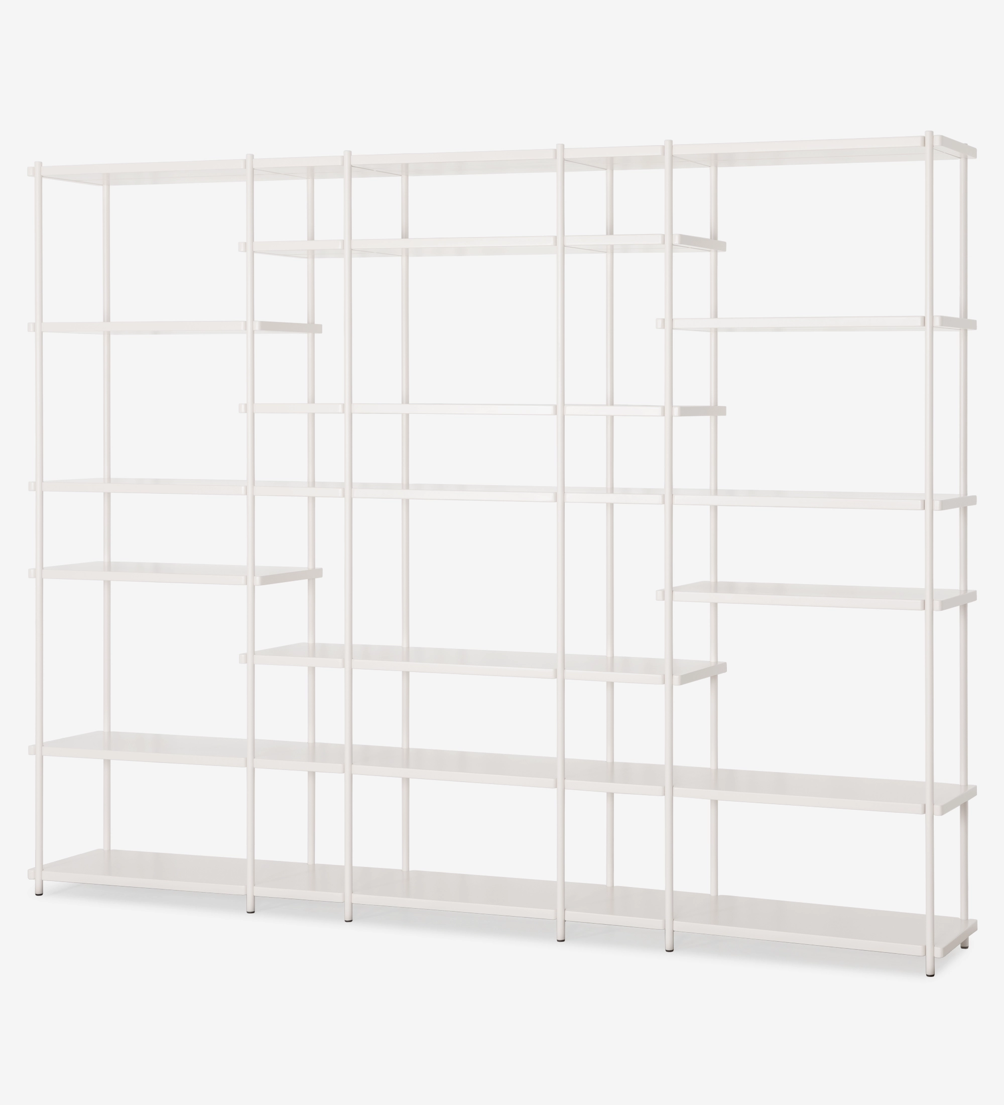 Bookcase Paris white modular open shelving unit with five columns