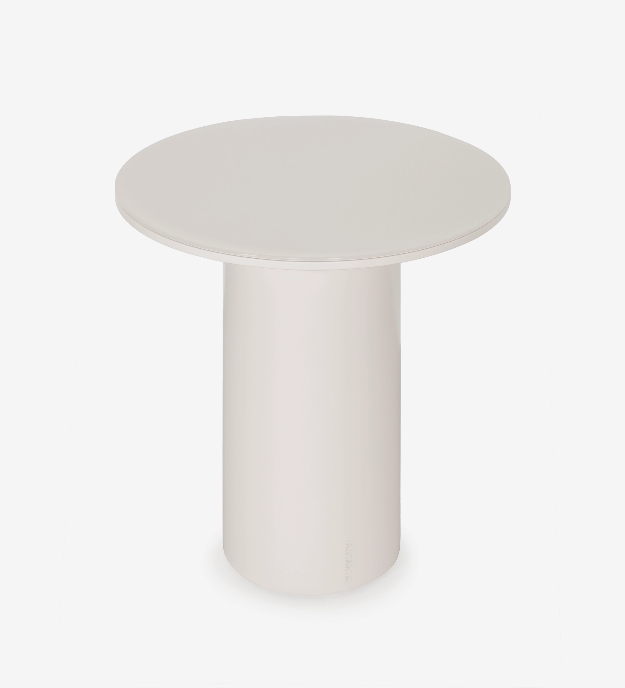 Paris Side Table round white pedestal table with cylindrical base