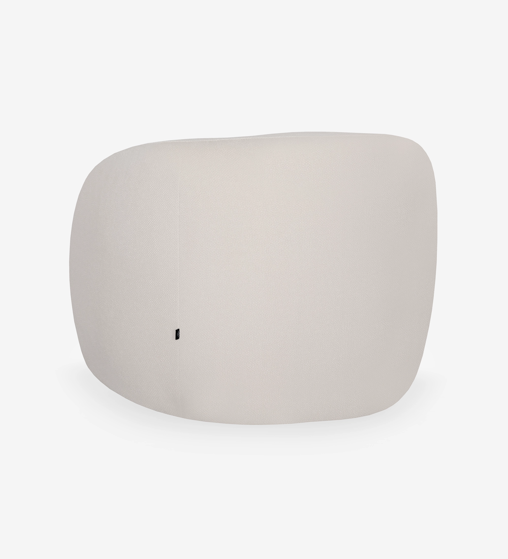 Fauteuil Monaco beige arrondi en tissu sans accoudoirs