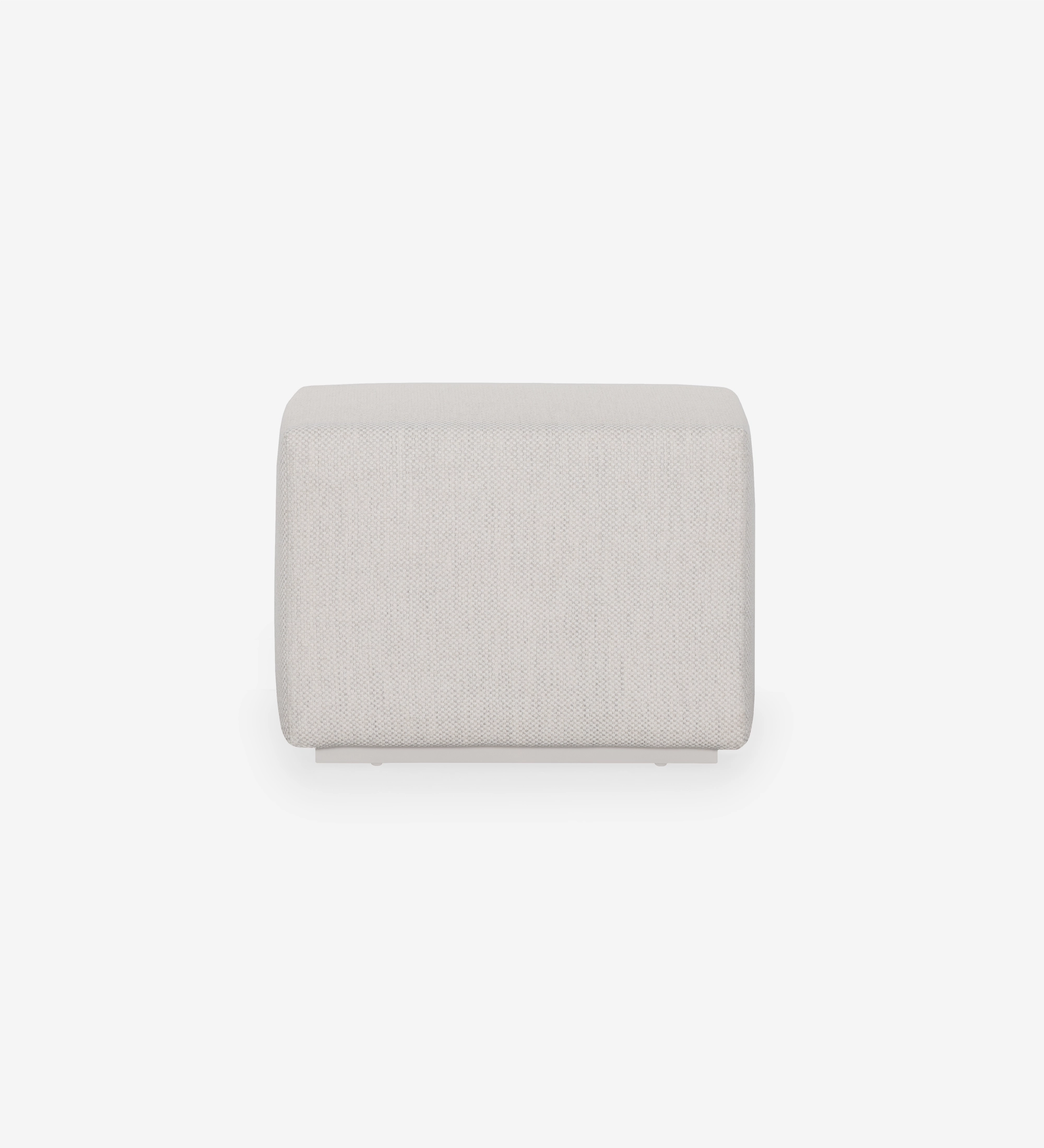 Pouf Nice rectangulaire en tissu beige clair, vue de face