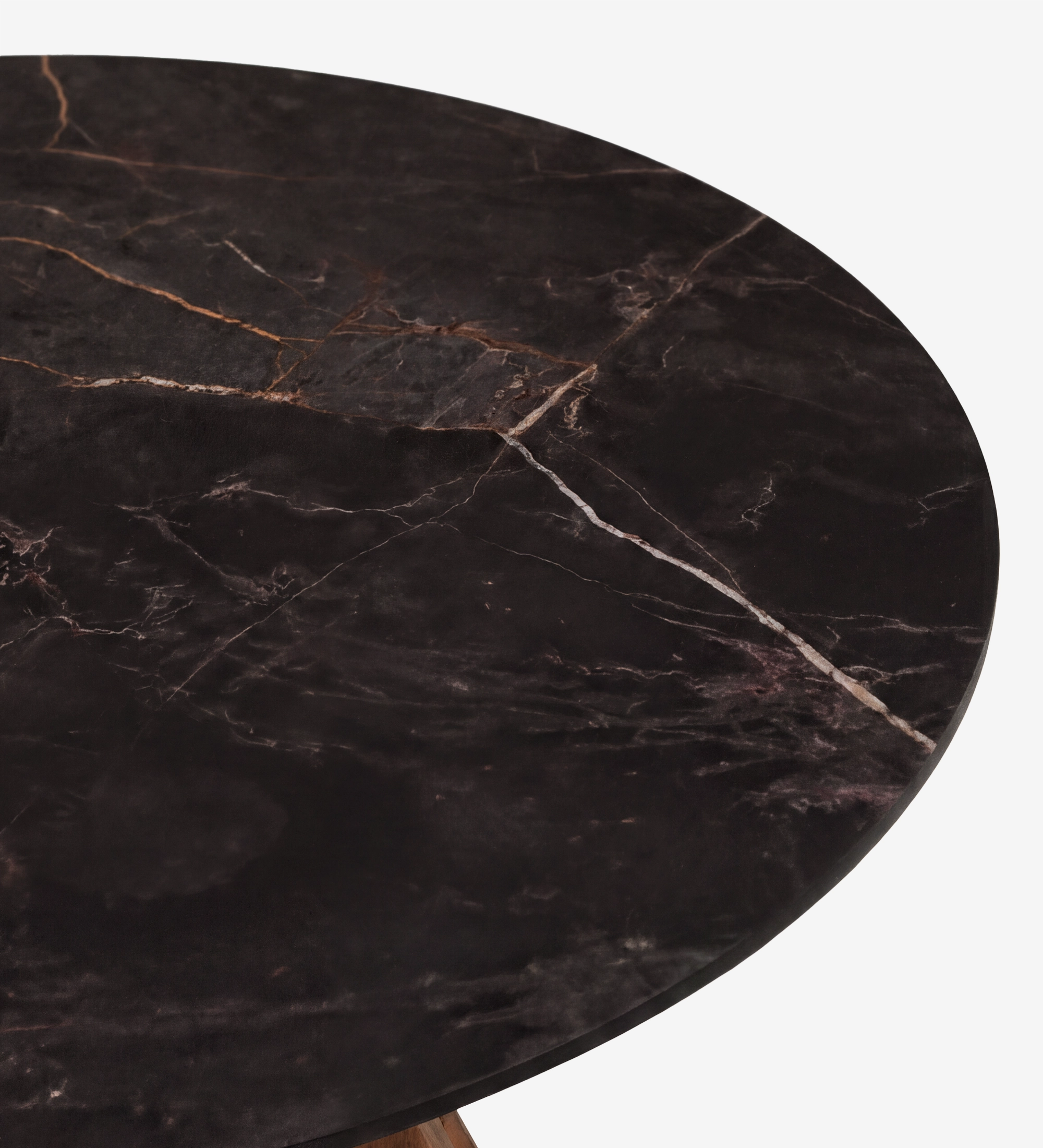 Lagos Center Table with dark veined marble round top