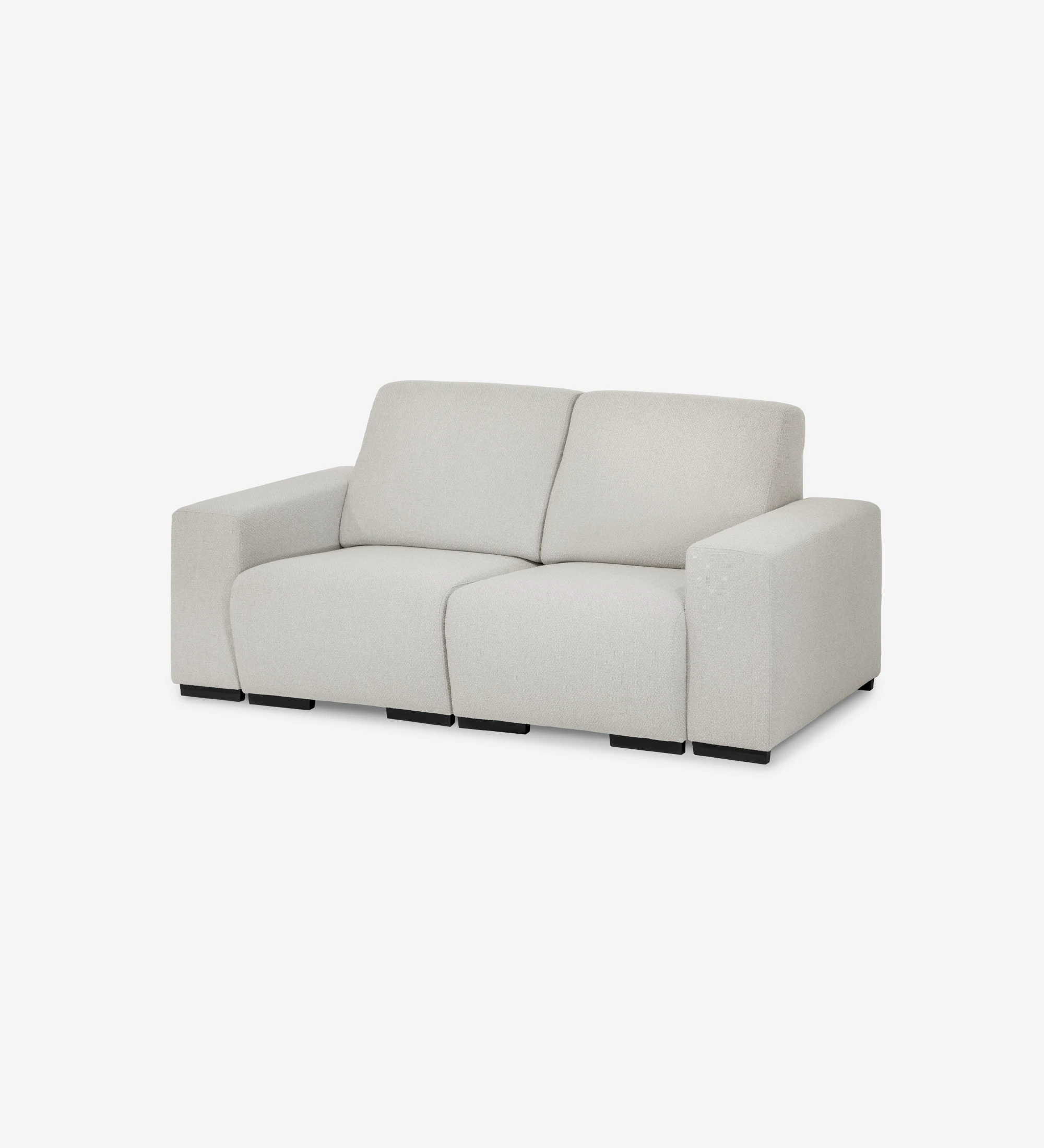 Canapé Lagos deux places beige clair en tissu avec accoudoirs larges