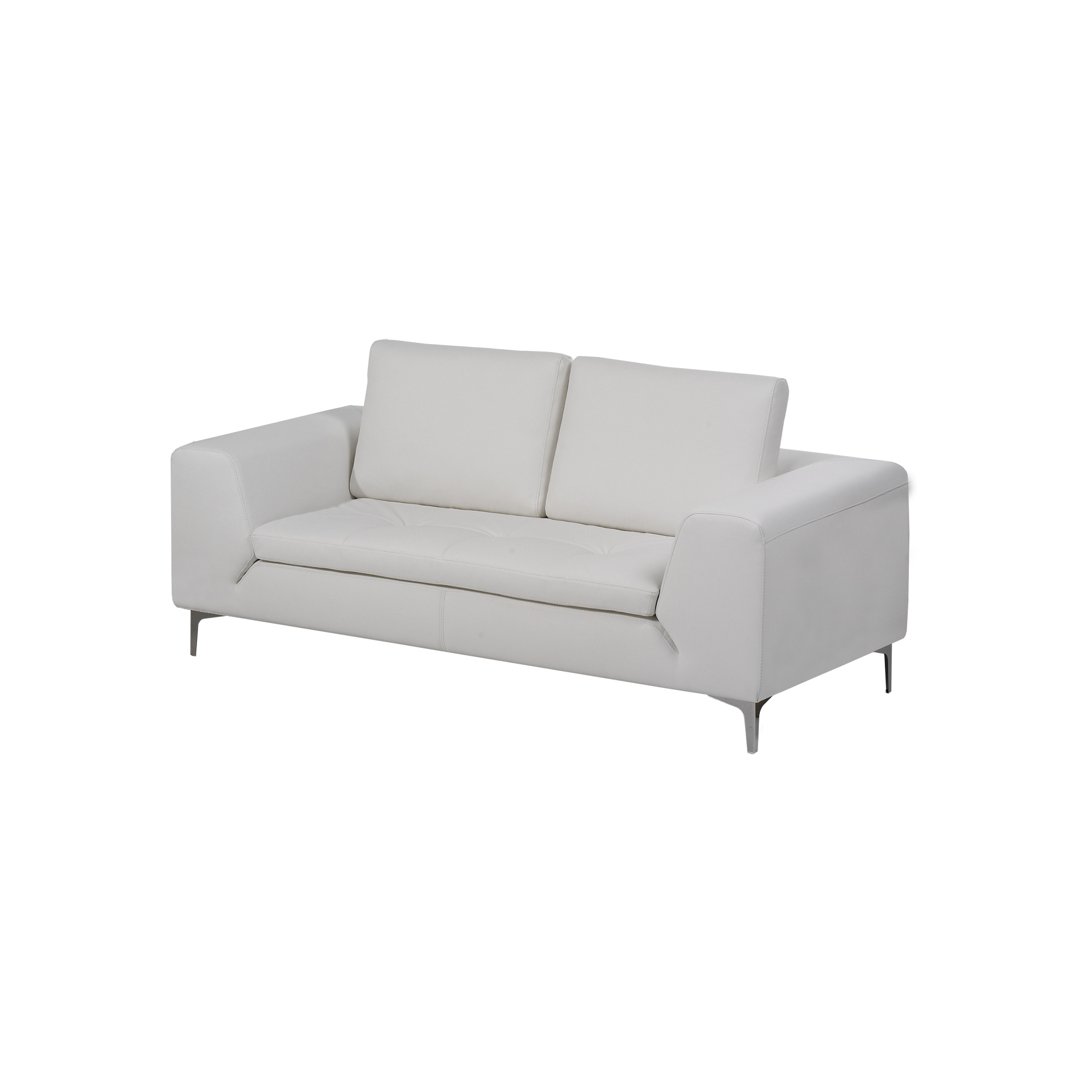 Sofá Bilbao 2 lugares, estofado a ecopele, pés metálicos Antarte