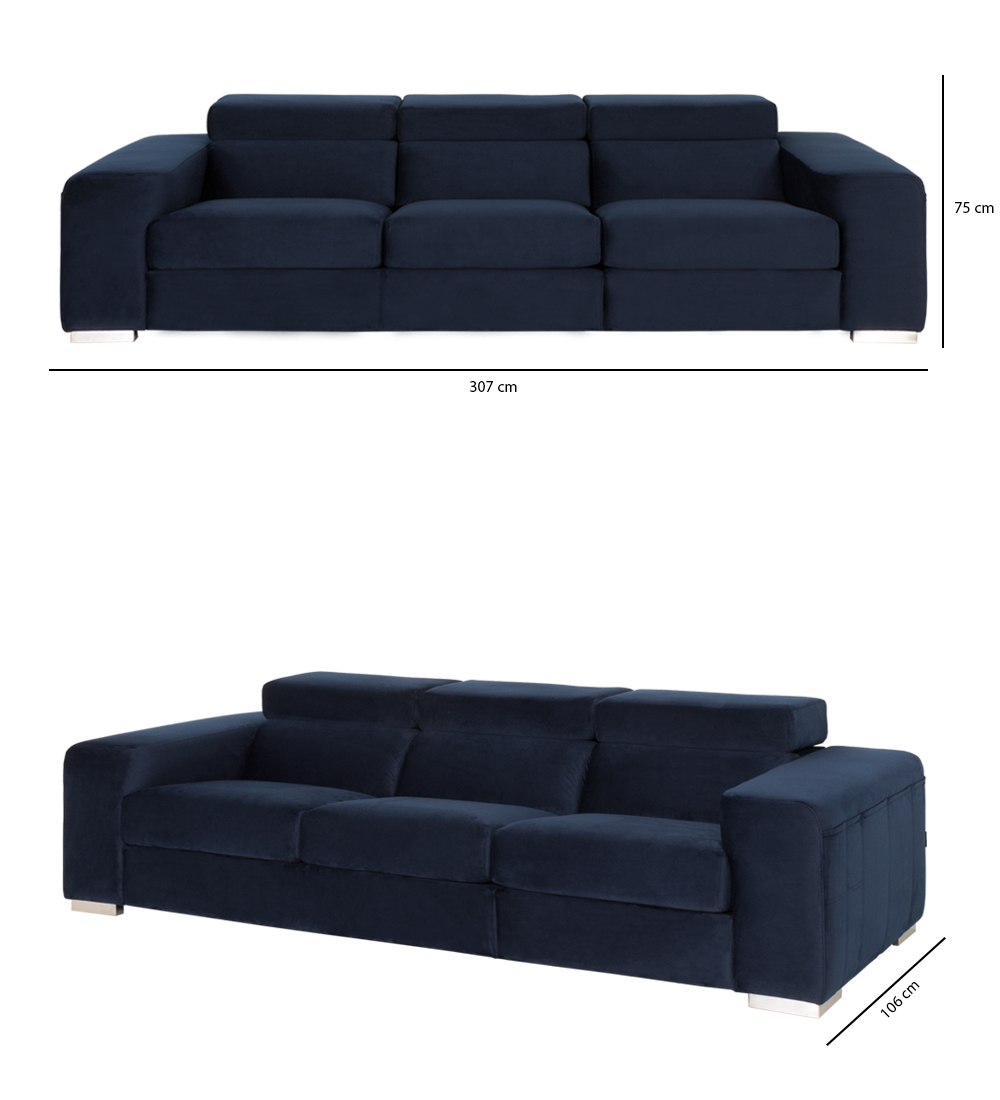 Sofá Califórnia 3 lugares, estofado a tecido Antarte Mobiliário e Decoração Design for Life