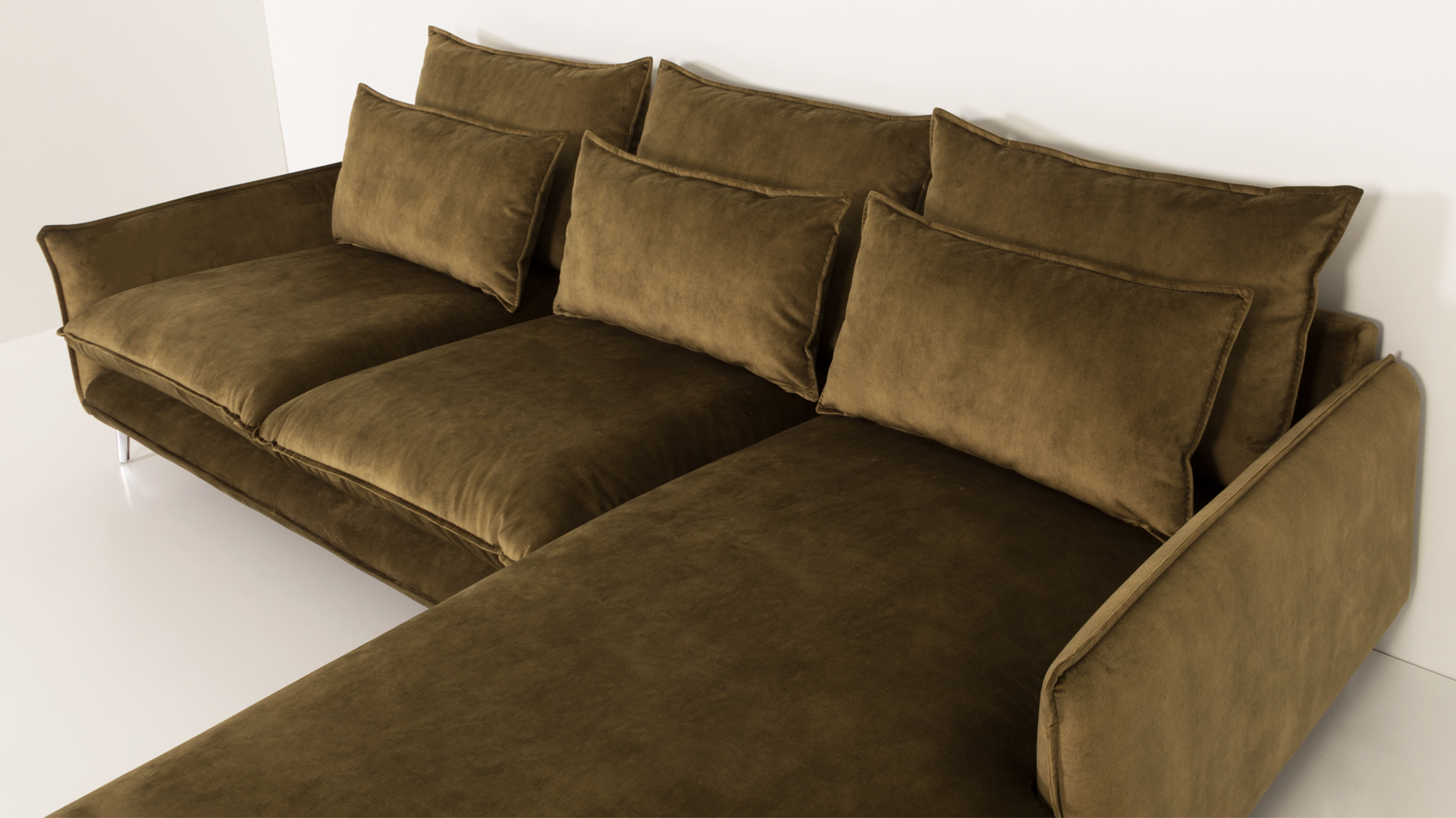 Sofá Com Chaise Longue Veneza 2 lugares, com chaiselongue, estofado a