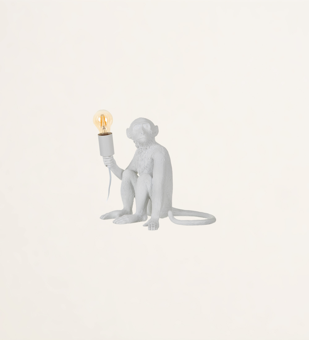 Lampe de table singe blanc 