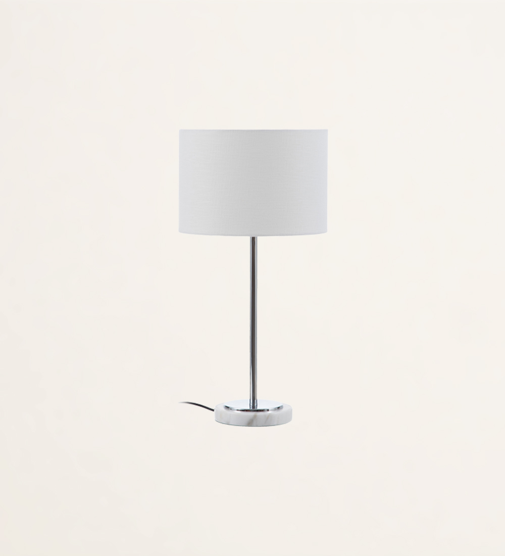 Metal table lamp and marble base