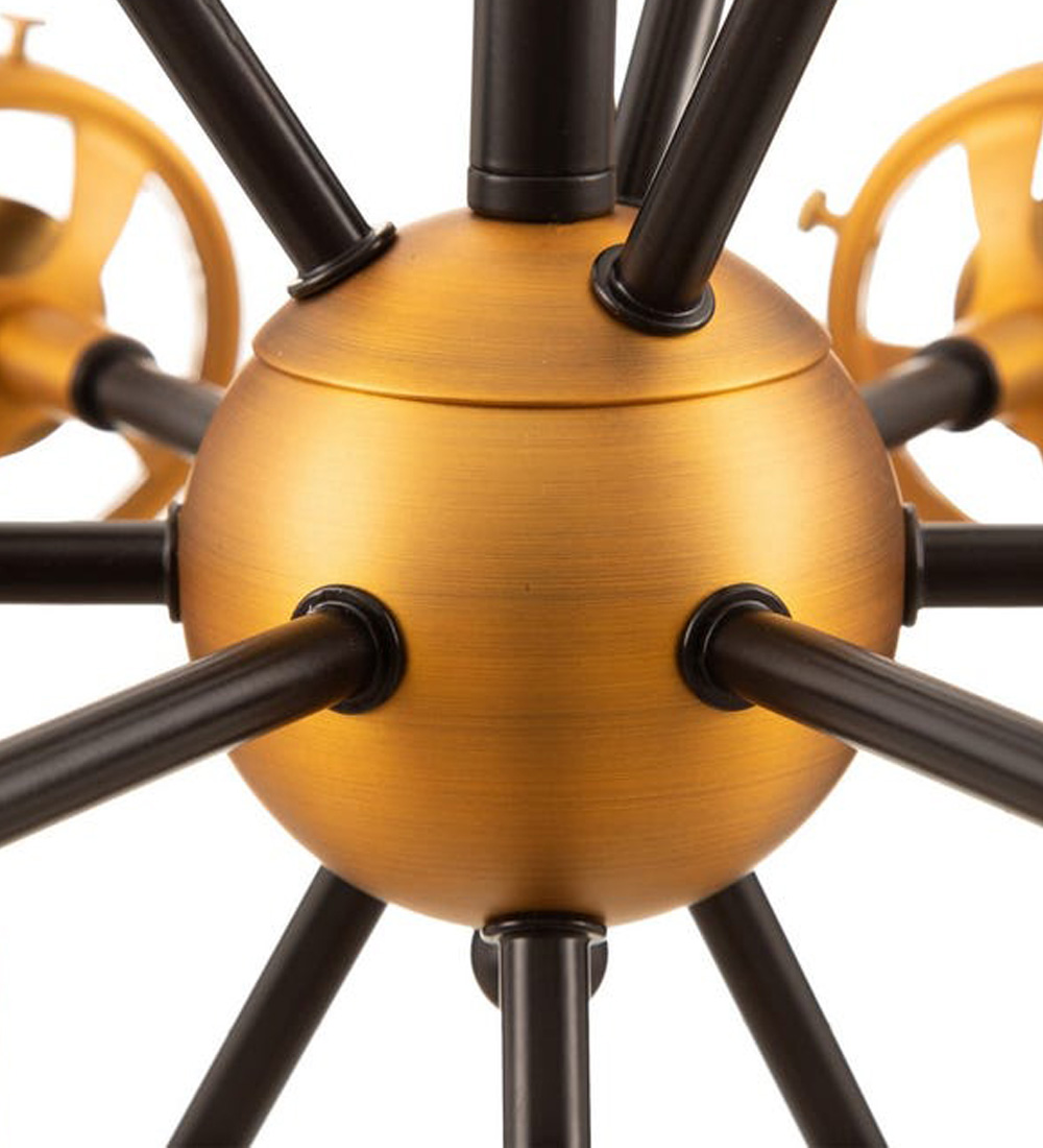 Estrutura em metal dourado, esfera em vidro