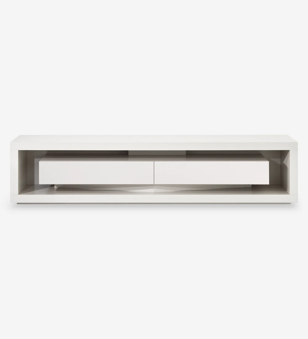 TV Stand with structure and drawer module lacquered in pearl