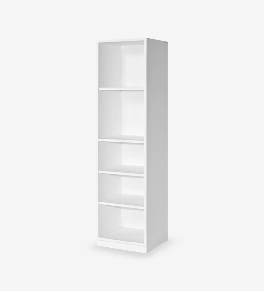 Librería baja en roble blanco, con estantes extraíbles.