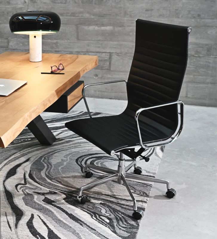  Swivel, upholstered in black eco-leather