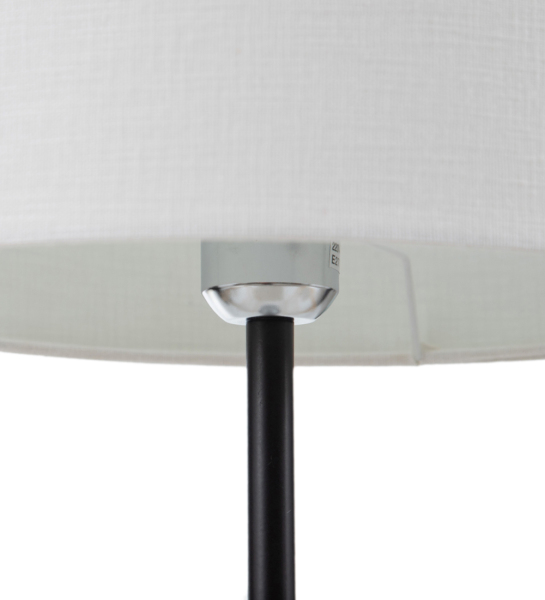 Black metal table lamp and marble base