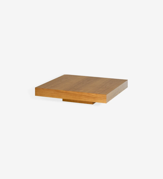 Mesa de centro quadrada com 2 tampos lacados a negro e mesa de centro quadrada baixa em carvalho mel