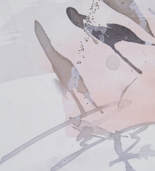 Frame with print on sheet of paper, methacrylate