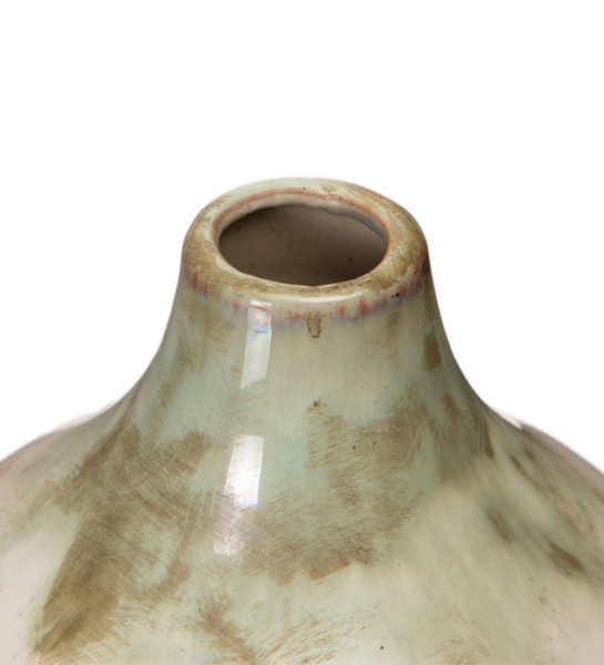 Vase céramique finition blanc vieilli
