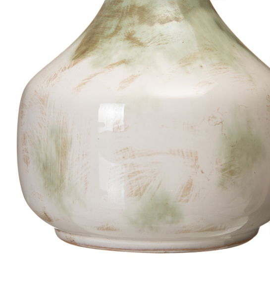 Vase céramique finition blanc vieilli