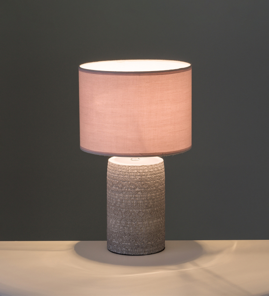 Taupe cement table lamp 
