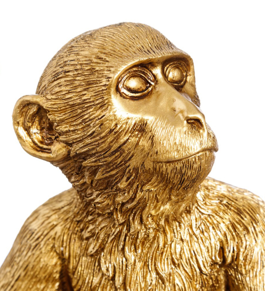 Candeeiro de mesa em forma de macaco dourado 