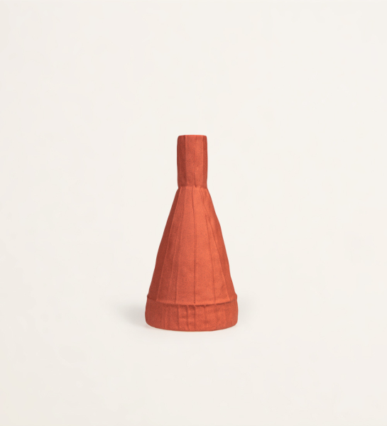 Brick color ceramic vase