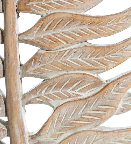 Escultura de hoja en madera de albasia  