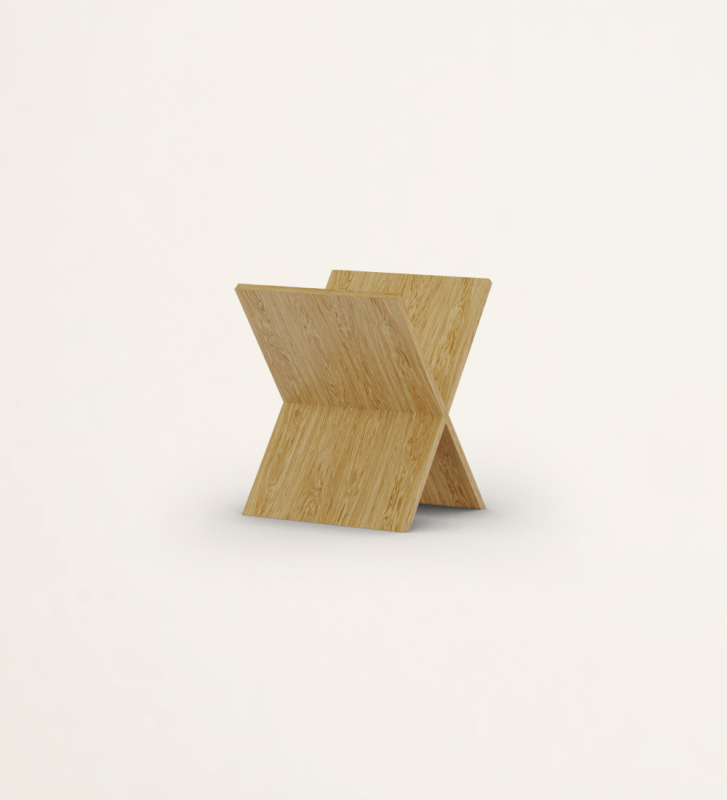 Natural oak magazine rack
