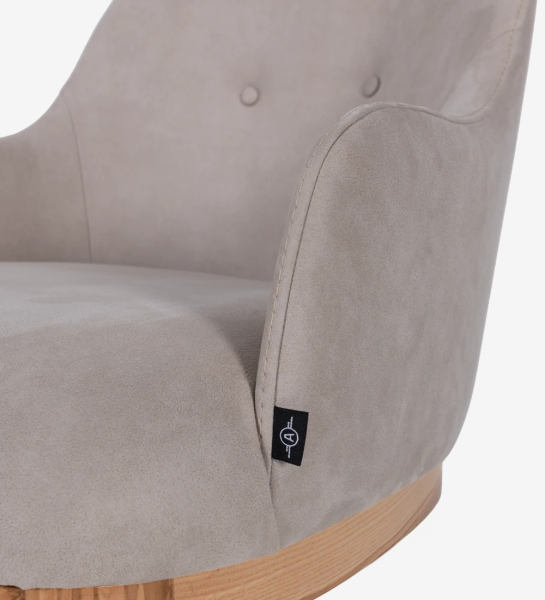 Swivel, upholstered in fabric