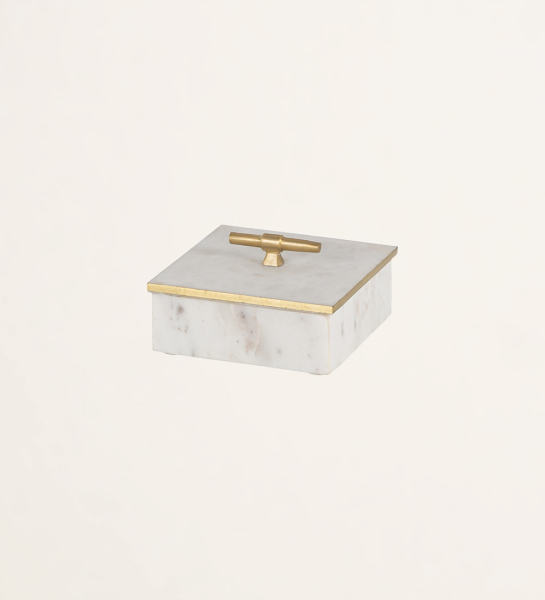 Decorative marble box with gold detail