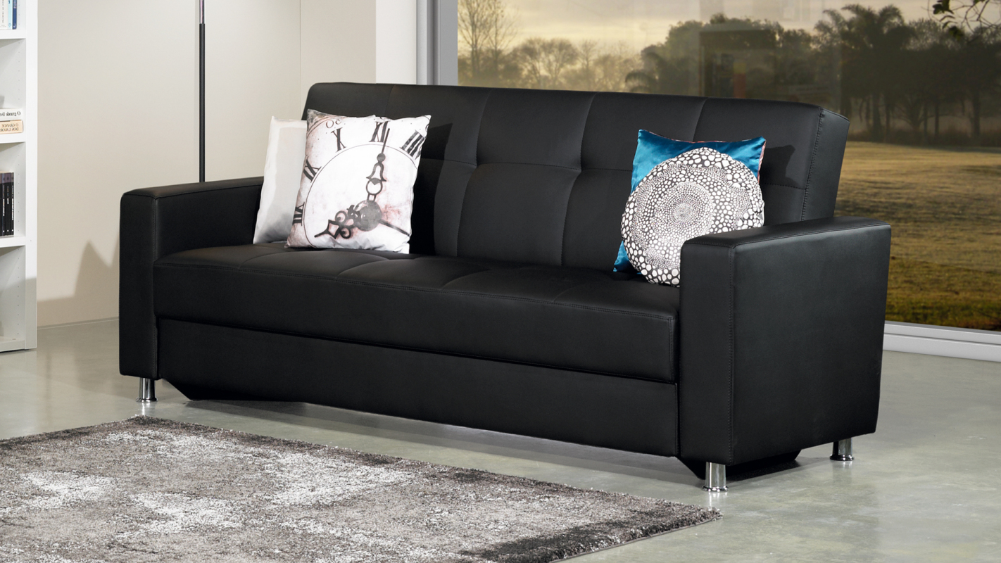 Sofá Cama Miami 3 Lugares, estofado a ecopele Antarte Design For Life