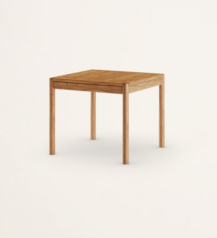 Mesa de jantar quadrada em madeira natural