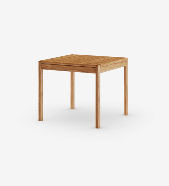 Natural wood square dining table