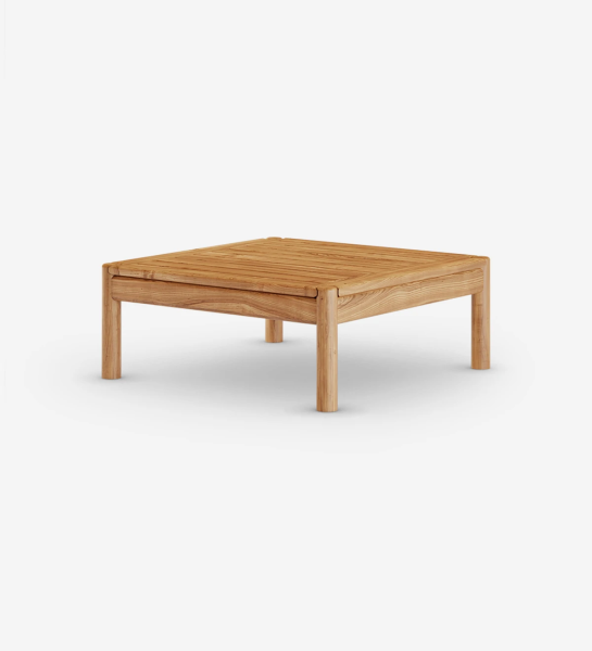 Natural wood square center table