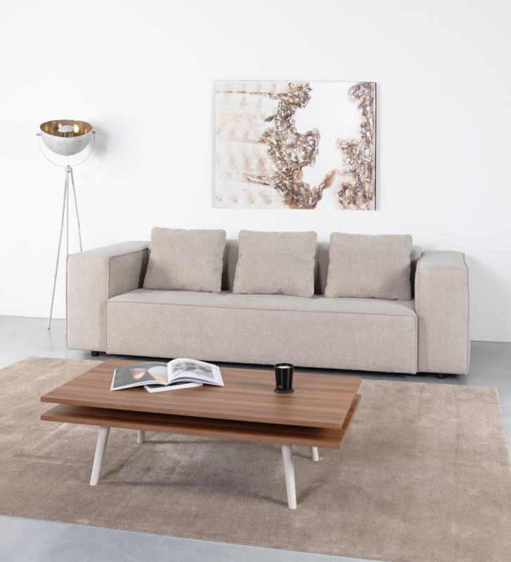 3 places, recouvert de tissu.