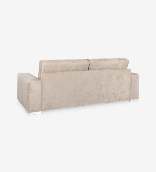 3 seater, upholstered in fabric.