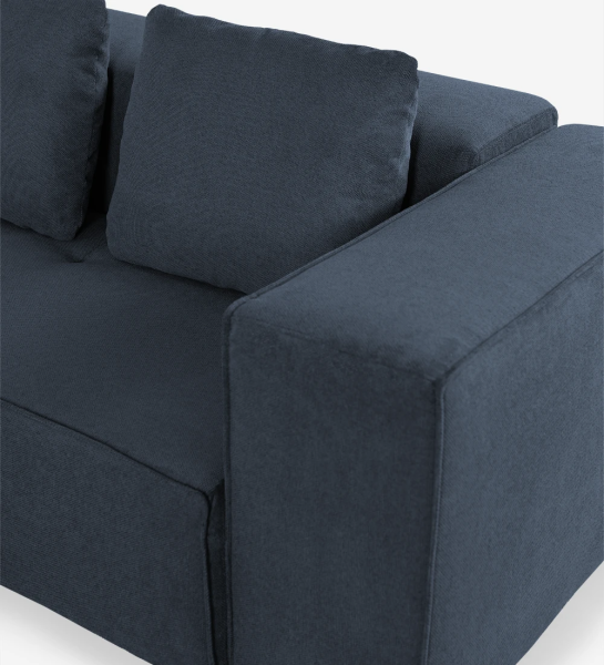 Sofá 3 plazas con chaise longue, tapizado en tejido.