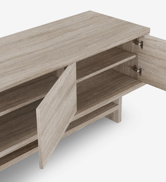 TV Stand with 3 doors and structure in decapé oak.