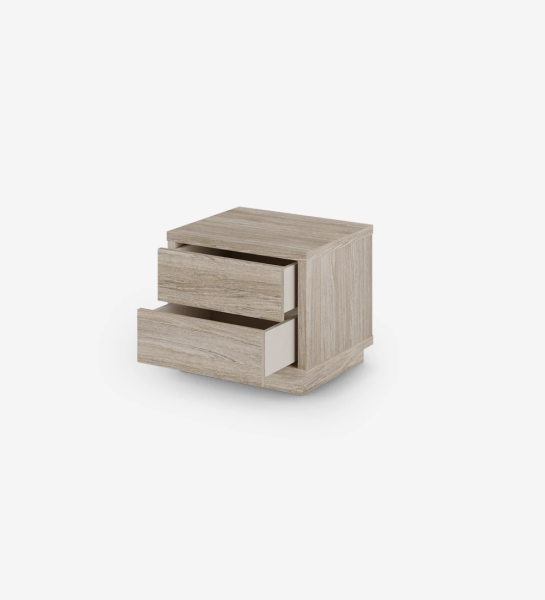 Bedside table with 2 drawers and structure in decapé oak.