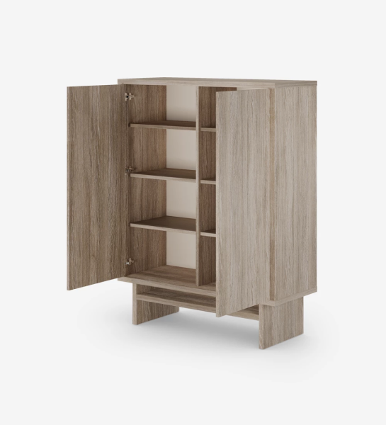 Cupboard with 2 doors and structure in decapé oak.