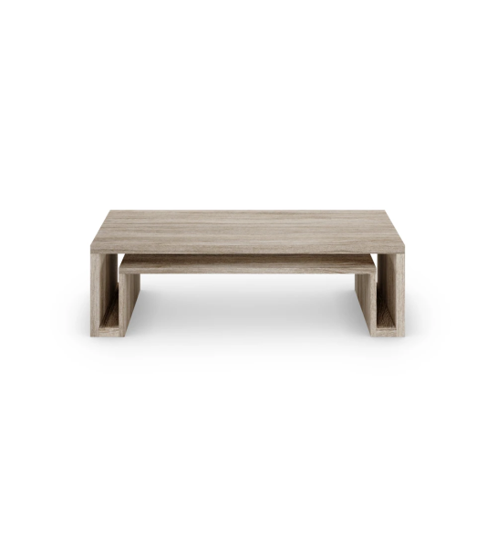 Table basse Rio rectangulaire en chêne décapé, 110 x 55 cm.