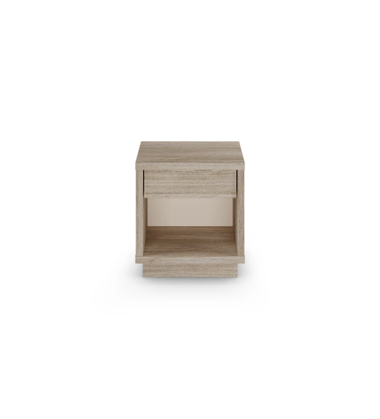 Bedside table with 1 drawers and structure in decapé oak.