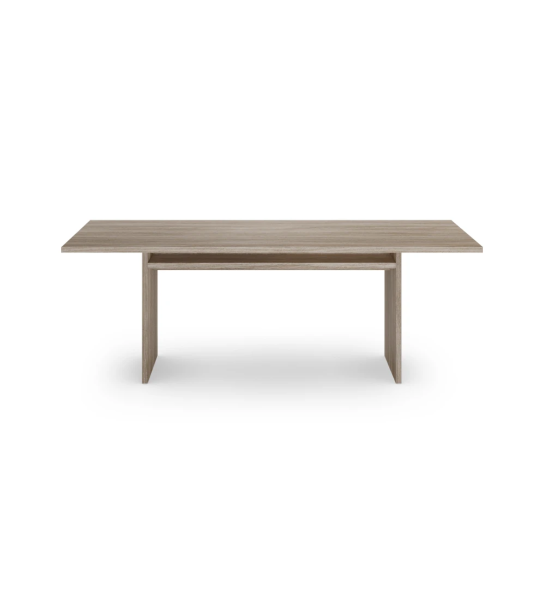 Mesa de jantar Dallas retangular 150 x 90 cm, em carvalho decapé.