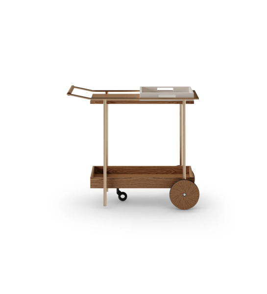 Cannes tea cart in walnut, 85 x 41 cm.