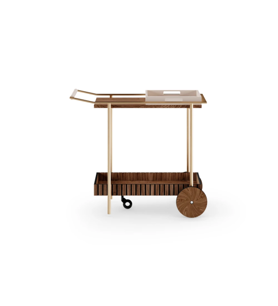 Cannes tea cart in walnut, 85 x 41 cm.