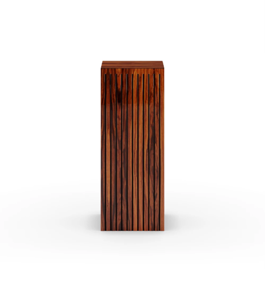 Pedestal com frisos em palissandro alto brilho